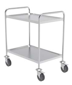 Service trolley with 2 plain shelves, 500x800x960