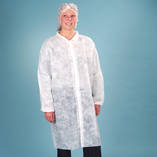 Visitors' coat, Velcro Polypropylene, white, 50 gr/m², uni, latex free